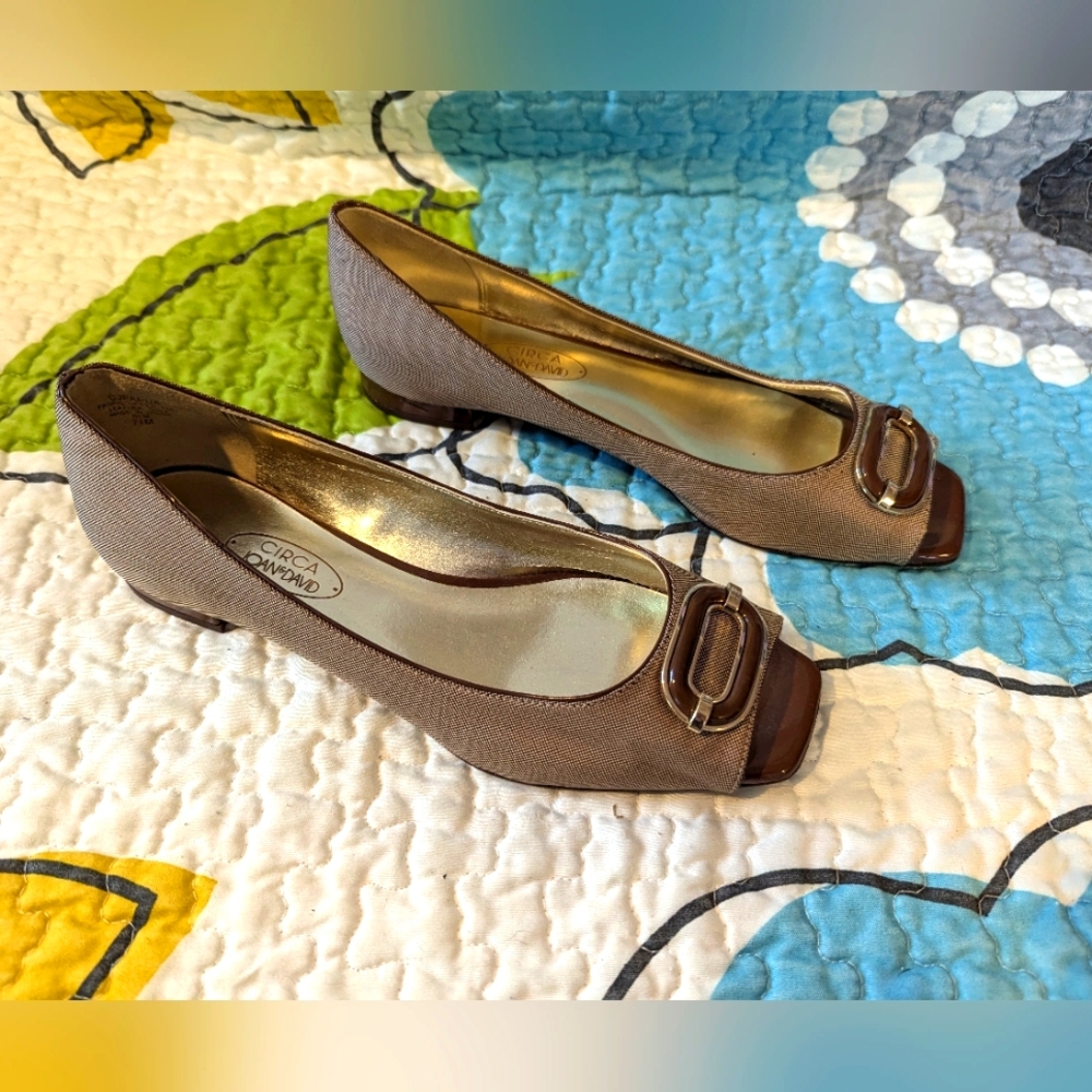 CIRCA Joan & David Women's Fabric Ballet Open Toe Slip On Shoes Flats